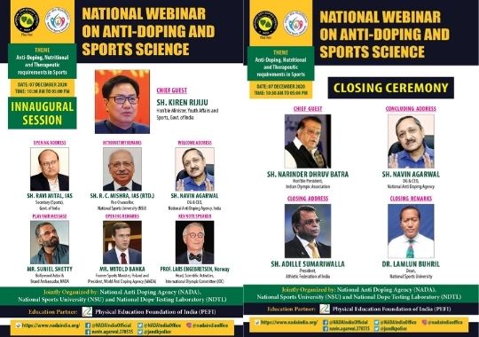 National webinar on anti-doping and sports science today