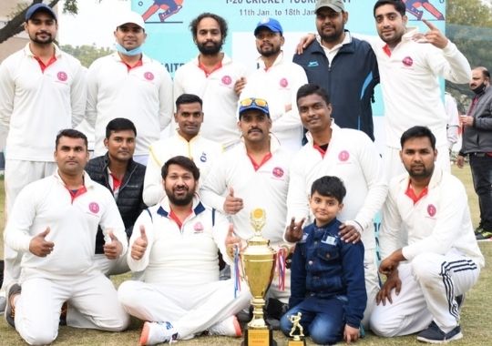 Ramanujan College champion with Agnesh Surya's explosive century